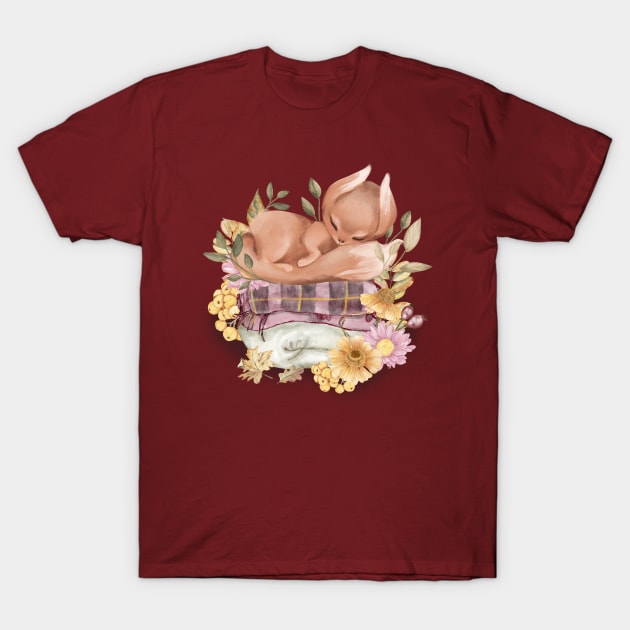 Sleeping fox T-Shirt by Athikan